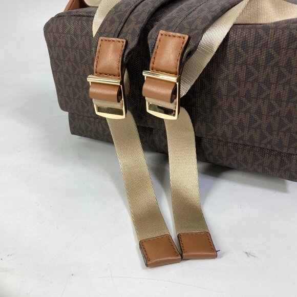 Michael Kors 30T0G04B6B Bag Monogram SLATER Backpack PVC/Leather Brown Unused - Picture 8 of 16